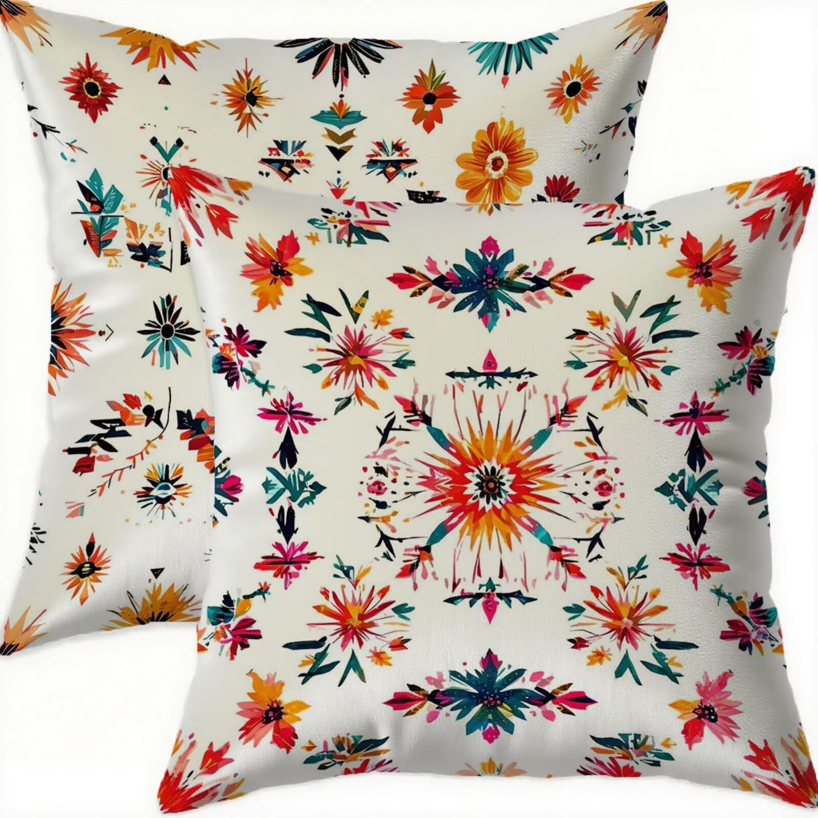 Housses de coussin imperméables 75x75 en velours lot de 2