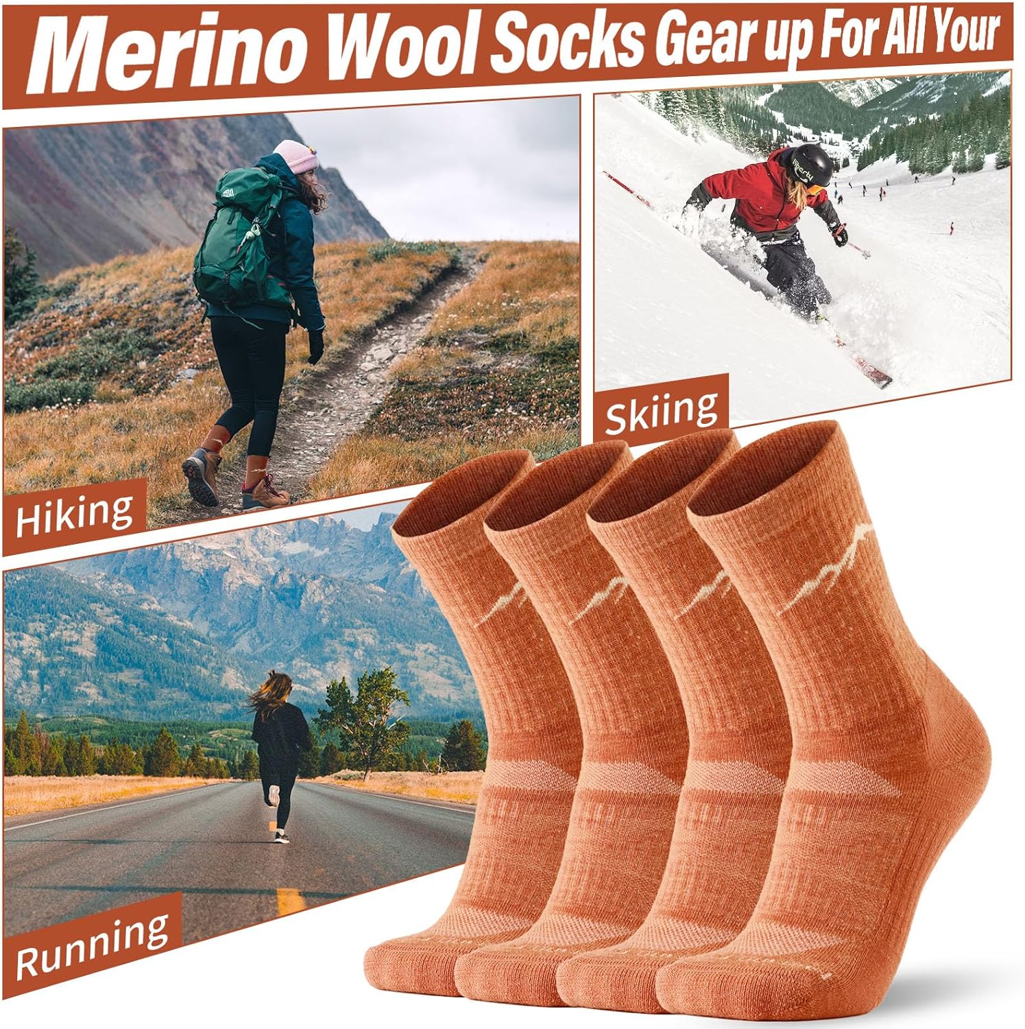 Merino Protect Merino Wool Socks for Women and Men Winter Hiking Hunting Cycling Boot Socks Soft Cushion Warm Casual Thermal - Image 5