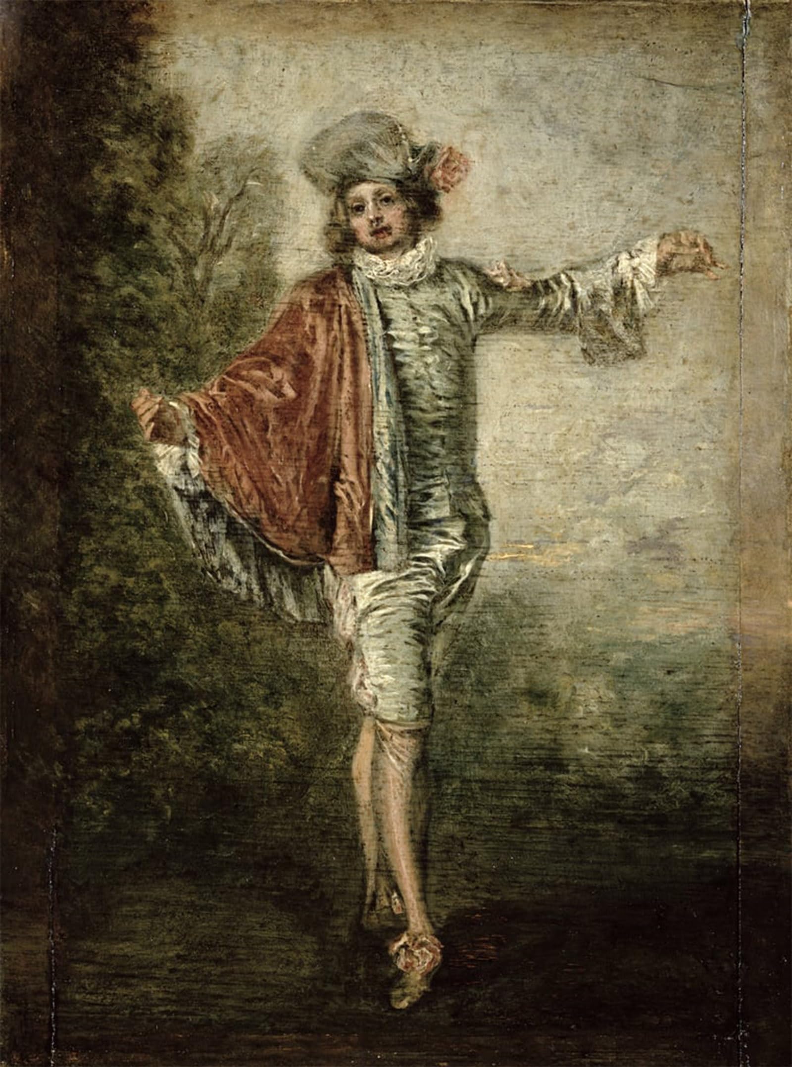 SERENDIPITP Vintage Picture Print on Canvas Wall Art Poster L'indifferent by Jean Antoine Watteau Artwork Print Poster for Wall Decor 60x90cm