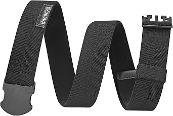 Mens Stretchable Elastic Belt, Nickel-Free TSA Approved Non-Metal Belt, Big and Tall Hypoallergenic Belt 1.38"