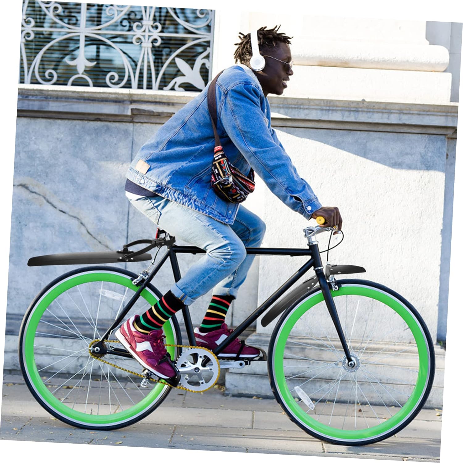 1set Bike Mud Guard Front Rear Mudguards for Bicycles Lightweight Easy to Install Protection Against Mud and Water Spray