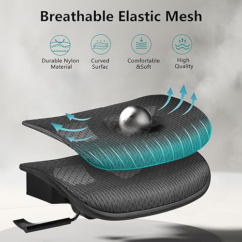 Miniatura 7 de COMHOMA Silla de oficina ergonómica, silla de escritorio de respaldo alto, silla de oficina de malla cómoda, bloqueo de inclinación de 90-130