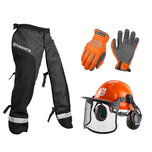 Husqvarna Classic Personal Protective Power Kit with Chainsaw Chaps, Forest Helmet and Safety Gloves, Chainsaw Safety Equipment for New Chainsaw Users