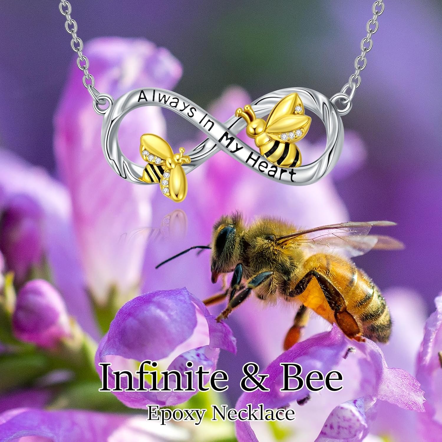 Bee Necklace for Women S925 Sterling Silver Bee Pendant Necklace Mother's Day Valentine's Day Christmas Jewelry Gifts for Mother Wife - Image 6