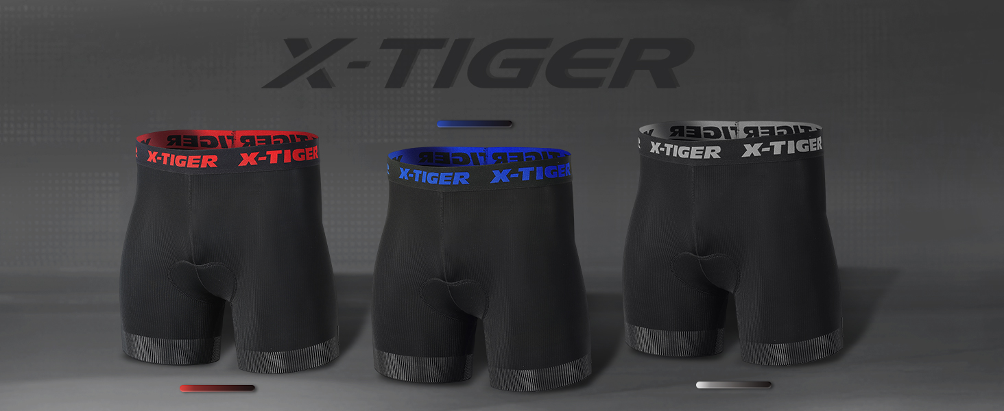 X-TIGER Hombres Ropa Interior de Bicicleta con 5D Gel Acolchado MTB Boxer Ciclismo Pantalones Cortos