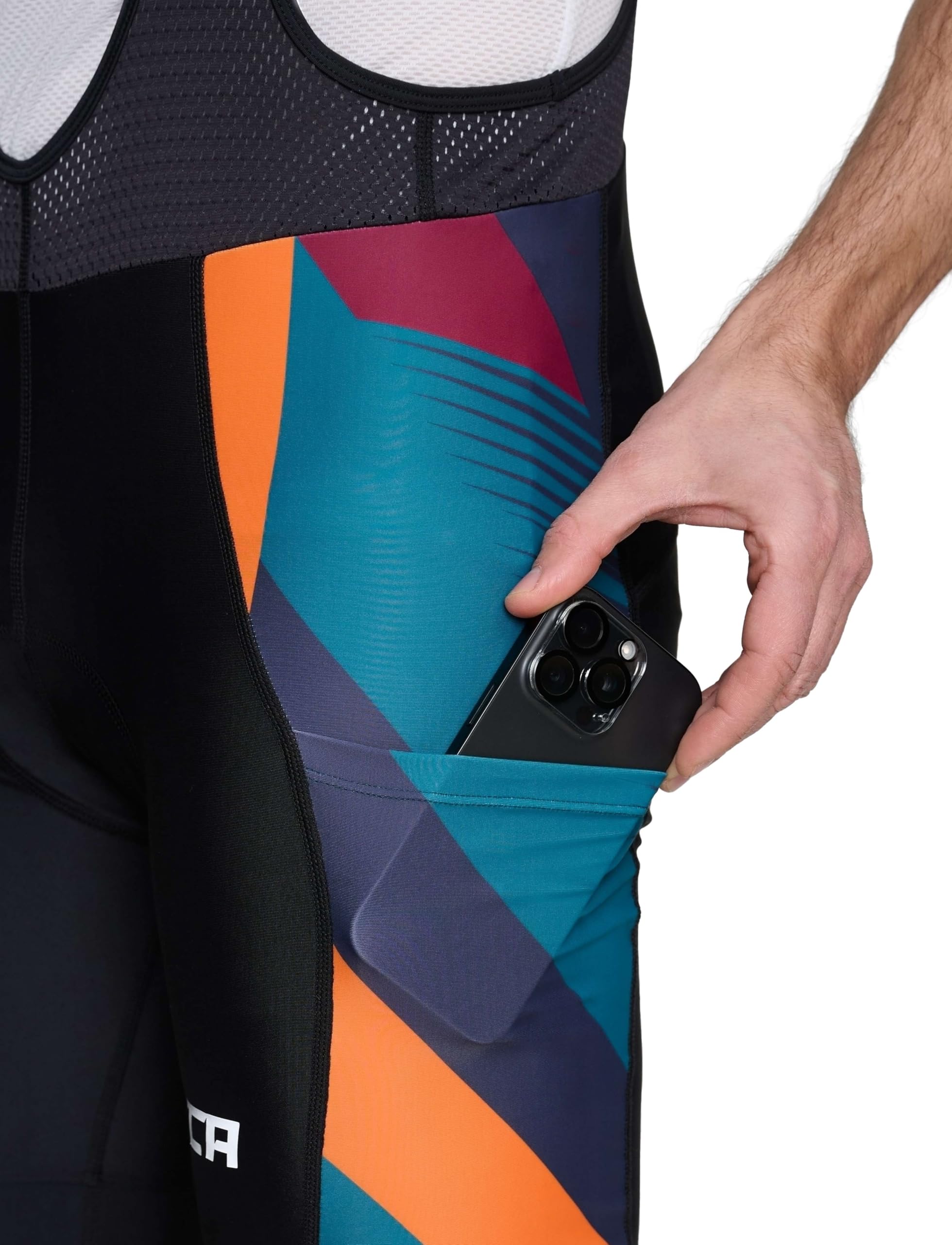 TCA gepolsterte Fahrradhose für Herren - Radlerhose für Herren mit Seitentaschen - Männer Radhose Gepolstert - Männer Fahrradbekleidung schnelltrocknend - Men Bib Shorts