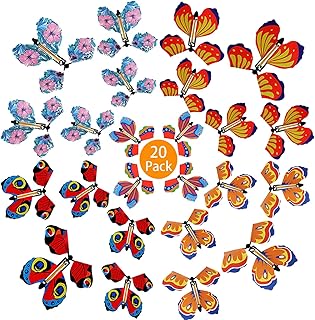 B bangcool マジックフライングバタフライラバーバンド フェアリーフライングバタフライパワー 巻き上げバタフライおもちゃ 20個