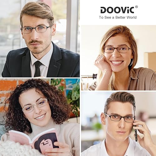 Miniatura 2 de DOOViC Paquete de 4 lentes de lectura para mujeres y hombres, lentes de lectura con bloqueo de luz azul, TR90, flexibles y ligeros, 1.0 fuerza