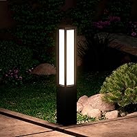 SkyGlow 32" LED Bollard Path Light - IP65 Waterproof Aluminum 3000K Warm Hardwired Outdoor Landscape Lighting for Garden Driveway