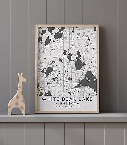 Miniatura 9 de Mapa de White Bear Lake, Minnesota, Light 2 (8x10)