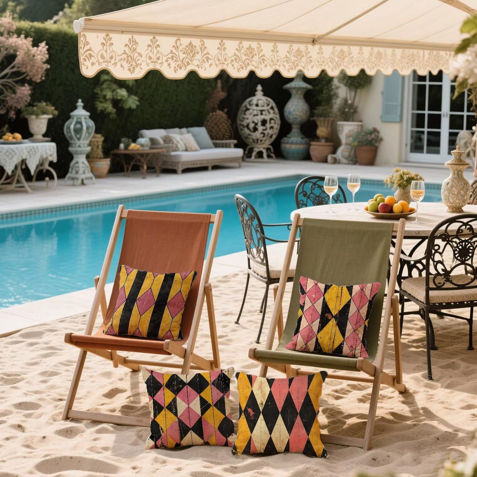 Cojines Exterior Impermeable Verano Funda Cojin 60x60 cm Retro de Lino Funda Almohada Tartán Cojines Sofa Oculta Cremallera Fundas para Sofá Silla Dormitorio Decoración Oficina Sof Juego de 4 qq324