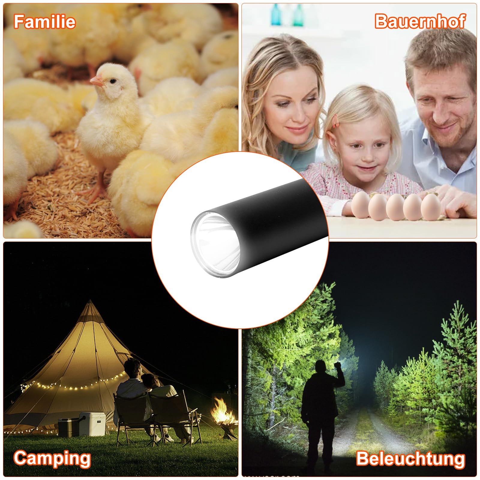 TNSLAND Lampa do jajek kurzych i ciemnych jaj, urządzenie kontrolne LED z 3 trybami świecenia, USB i akumulatorem, akcesoria inkubatora do obserwacji jaj przepiórczych, kurzych i wylęgowych, w