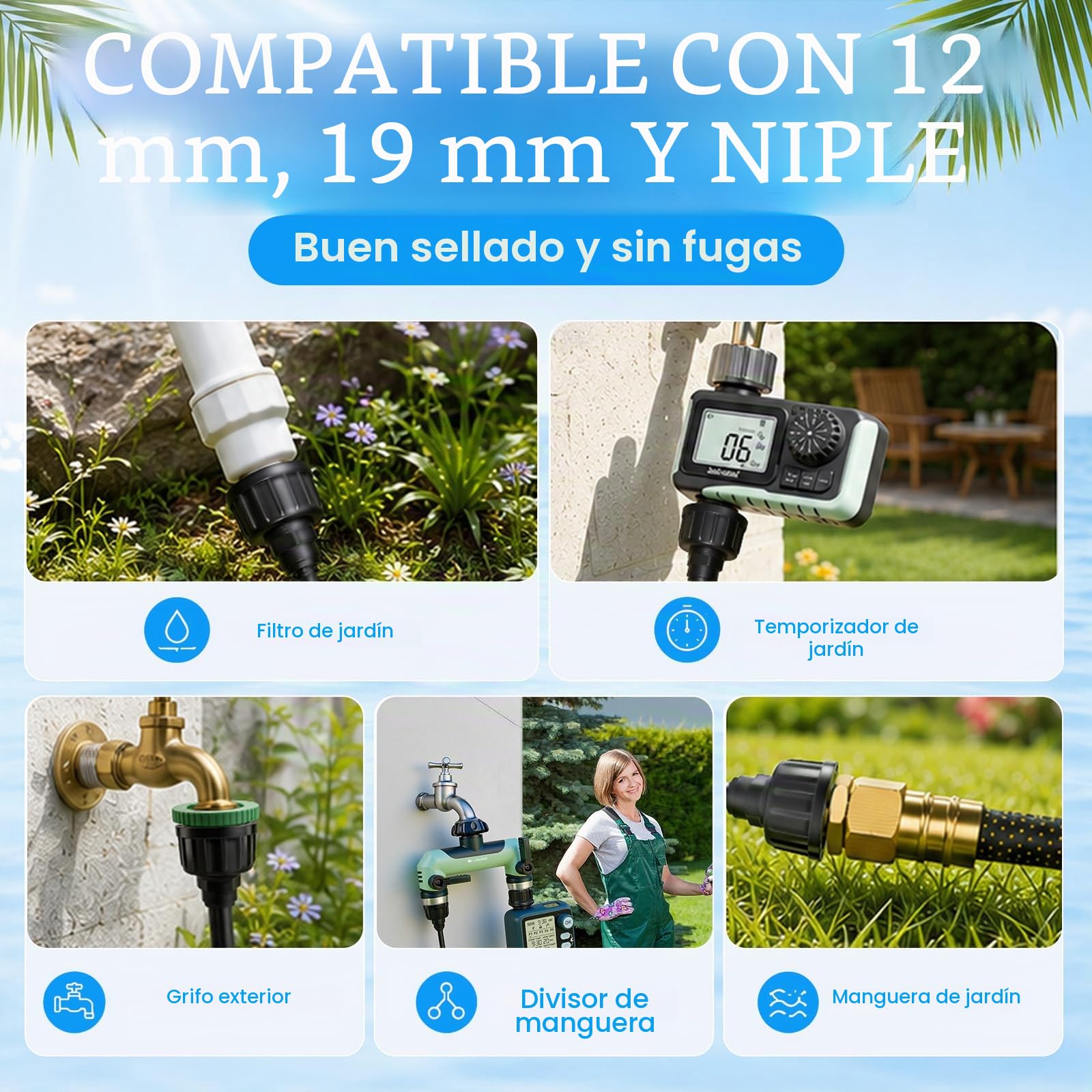 Landrip Kit Nebulizador Terraza Jardín,18M,Nebulizador Terraza exterior con 20 Boquillas + 1 Filtro para Jardín, Terraza, Invernadero y Parque Acuático