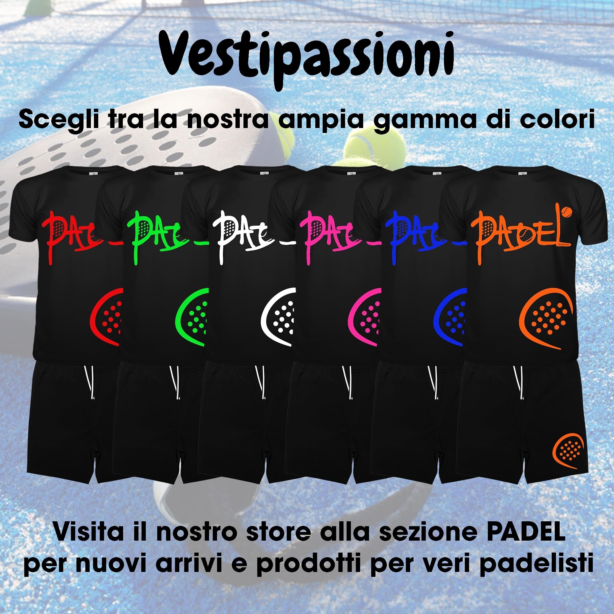 Completo Padel Uomo Personalizzabile Traspirante composto da Maglia e Pantaloncini Con Tasche, Abbigliamento Padel Made In Italy