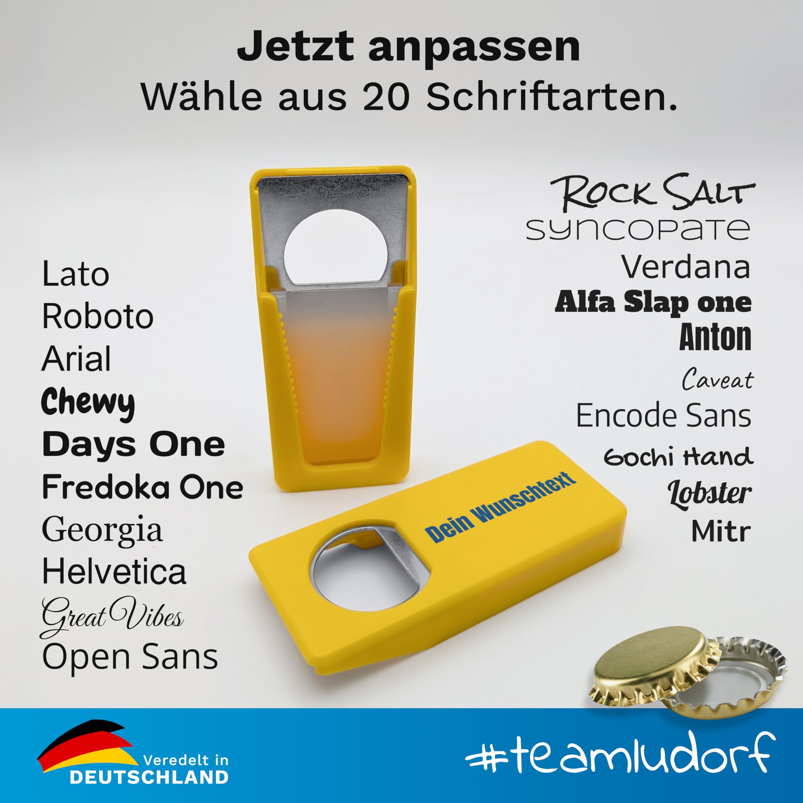 Personalisiertbarer Flaschenöffner – Mit Eigenem Foto, Text Oder Logo, In 7 Farben Wählbar