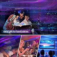 Vista 6 de Proyector de estrellas, proyector Aurora de luz nocturna 4 en 1, proyector de luz de galaxia con 8 ruidos blancos y altavoz Bluetooth