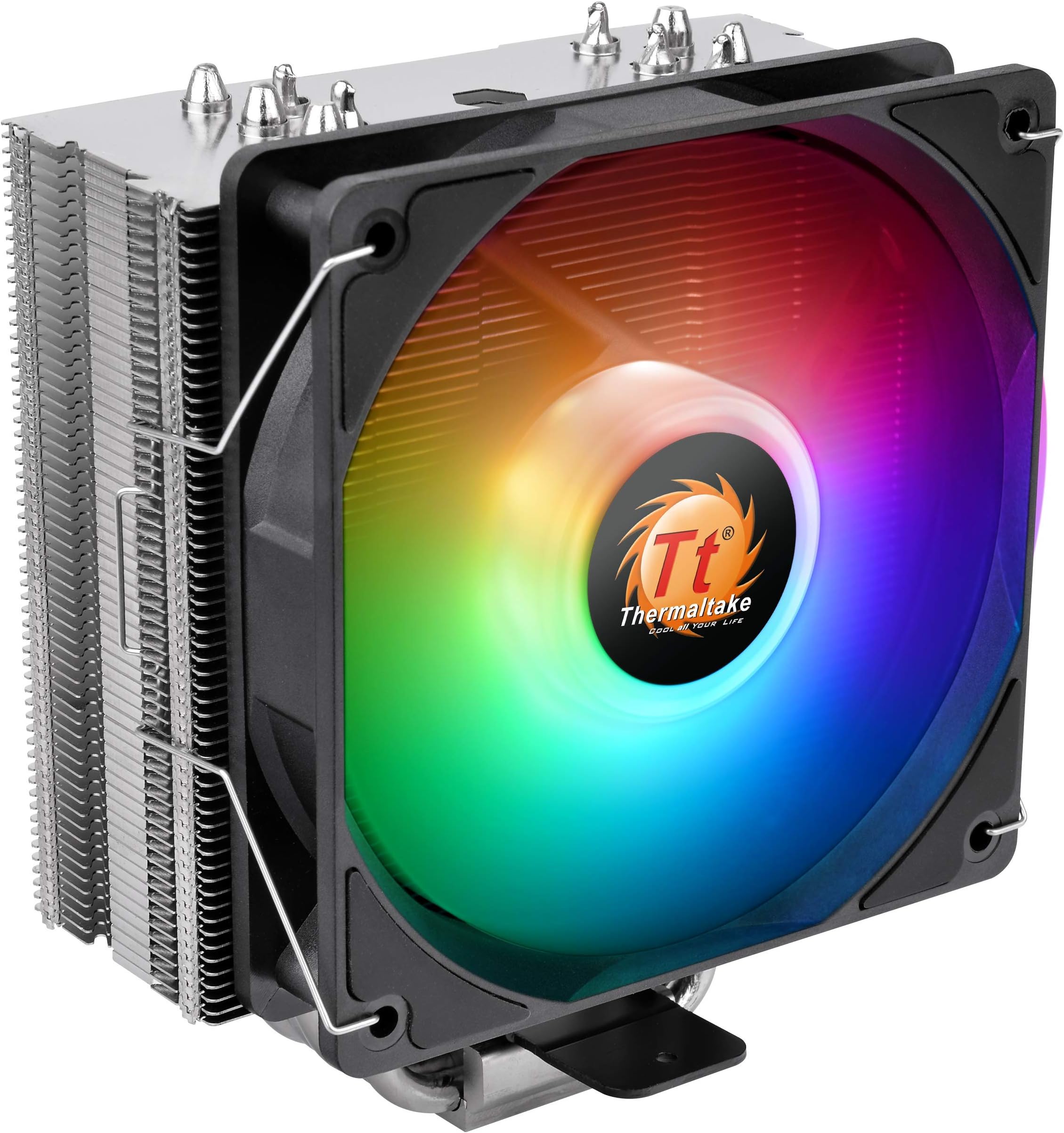 UX210 ARGB Sync Intel/AM5/AMD (LGA 1200) CPU Cooler, Support MB RGB LED 5V sync, U-shape copper Heatpipes , 120mm 10 LED PWM Fan (CL-P079-CA12SW-A)