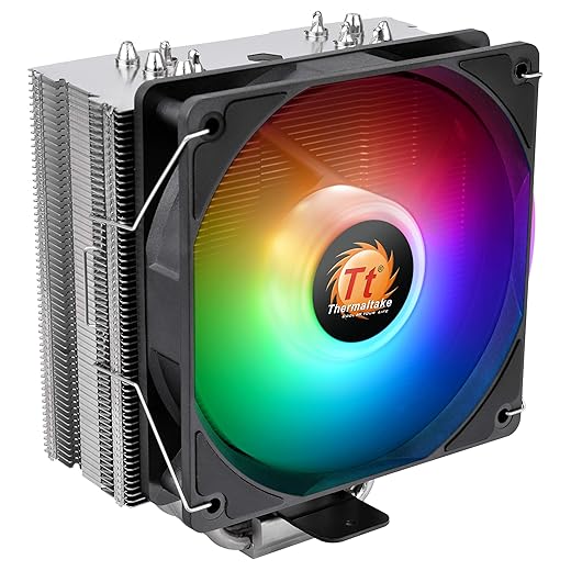 Thermaltake UX210 ARGB Sync Intel/AMD (LGA 1200) CPU Cooler, Support MB RGB LED 5V sync, U-shape copper Heatpipes , 120mm 10 LED PWM Fan (CL-P079-CA12SW-A)