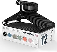 Vista 29 de Neaties Perchas de ropa súper resistentes, paquete de 20 (24 unidades), fabricadas en los Estados Unidos, capacidad de 10 libras, perchas