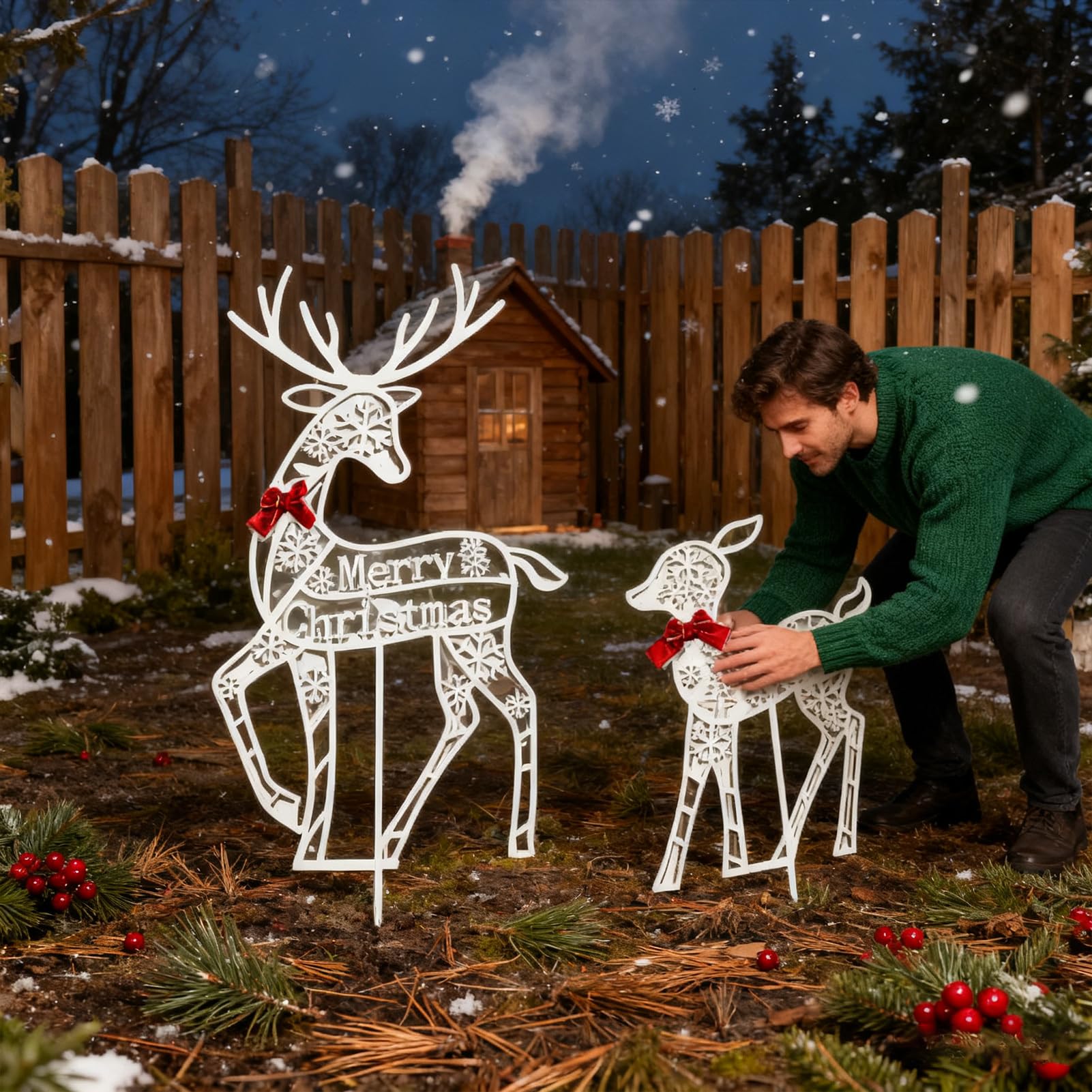 Navideños de Exterior Decoración De Jardín Trasero Estacional | Festivo Césped para Propietarios Planificadores Vecindario Patio Delantero Invierno Jardín Patio Trasero Entrada
