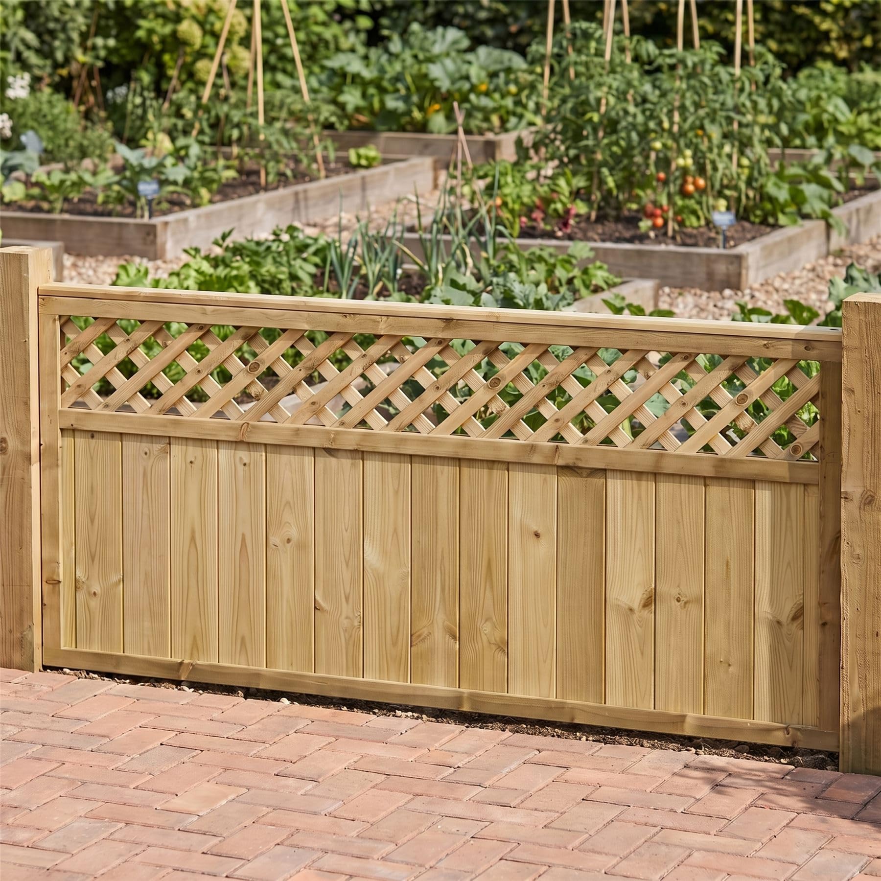 Decorative Wooden Fence Panel, 6ft x 3ft Diamond Lattice Fencing (5 Pack) | 90cm High x 183cm Wide, Contemporary Luxury Heavy Duty, Dual-Sided, Treated Timber, for Perimeter Boundary & Outdoor Privacy