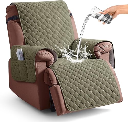 Miniatura 22 de KinCam Funda 100% impermeable para silla reclinable, fundas de sofá reclinable para mascotas, perros, funda de sofá reclinable, protector de muebles