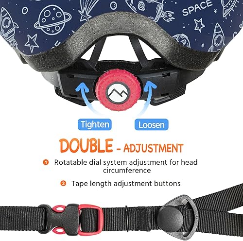 Vista 6 de MOUNTALK - Casco de bicicleta para niños/bebés, para niños de 1/2/3/4/5/6/7/8 años, cascos para niños de 5-8/8-14 años, cascos de patineta para Azul