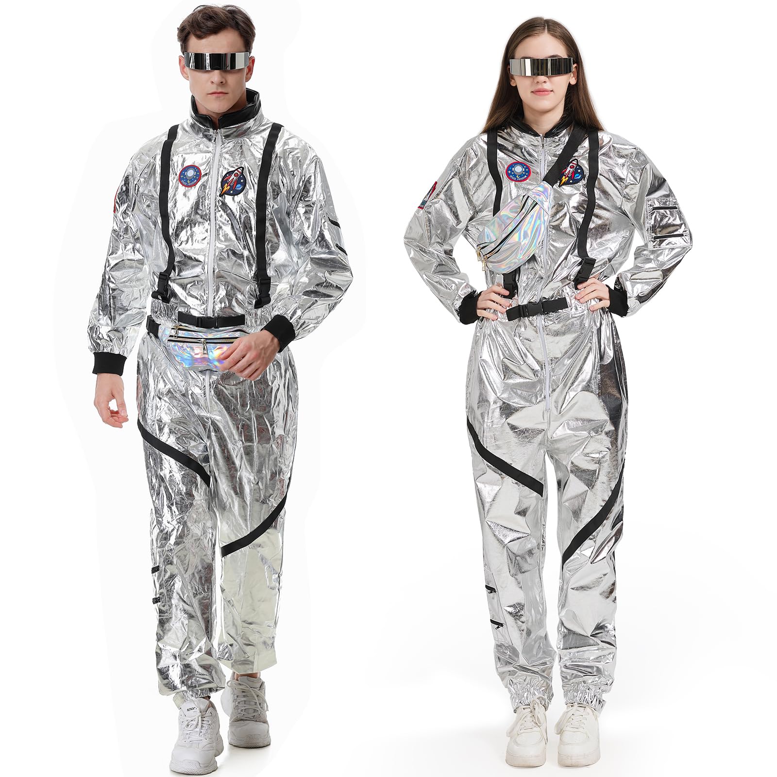 Astronaut Kostüm Herren Frauen Faschingskostüme Damen Astronaut Overall Space Anzug Weltall Astronauten Kostüm Herren Erwachsene Damen Spaceman Raumfahrer Costume