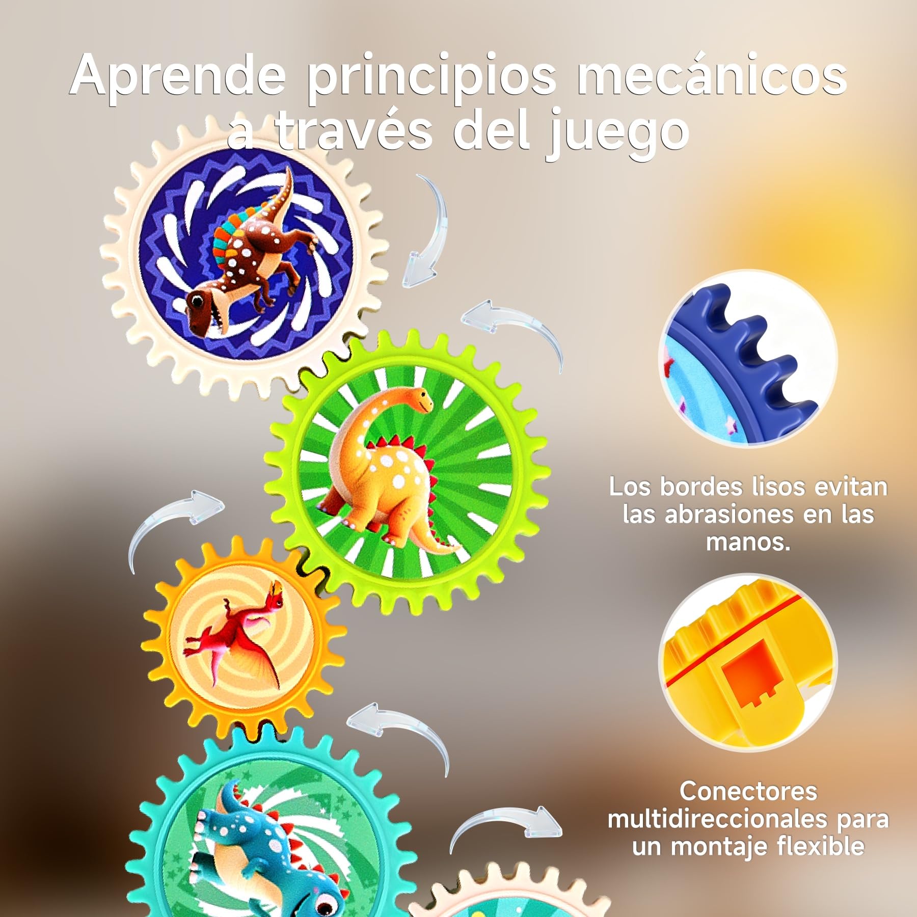 Juguetes de Engranajes para Niños 3-5 Años, Juguete Educativo STEM, Construcción Creativa