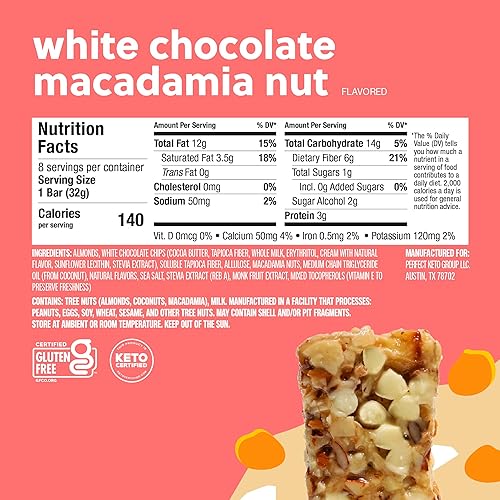 Vista 2 de Perfect Keto Barras Nola, sin gluten, barras de granola keto, bocadillos bajos en carbohidratos o barra de desayuno sin azúcar añadido, alimentos