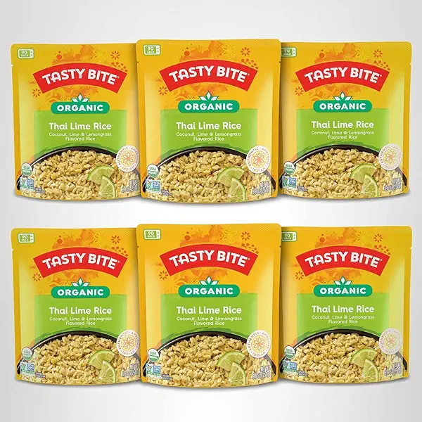Tasty Bite Organic Thai Lime Rice, 8.8 Ounce, Pack of 6, Ready to Eat, Microwavable, Vegan, Gluten-Free 7