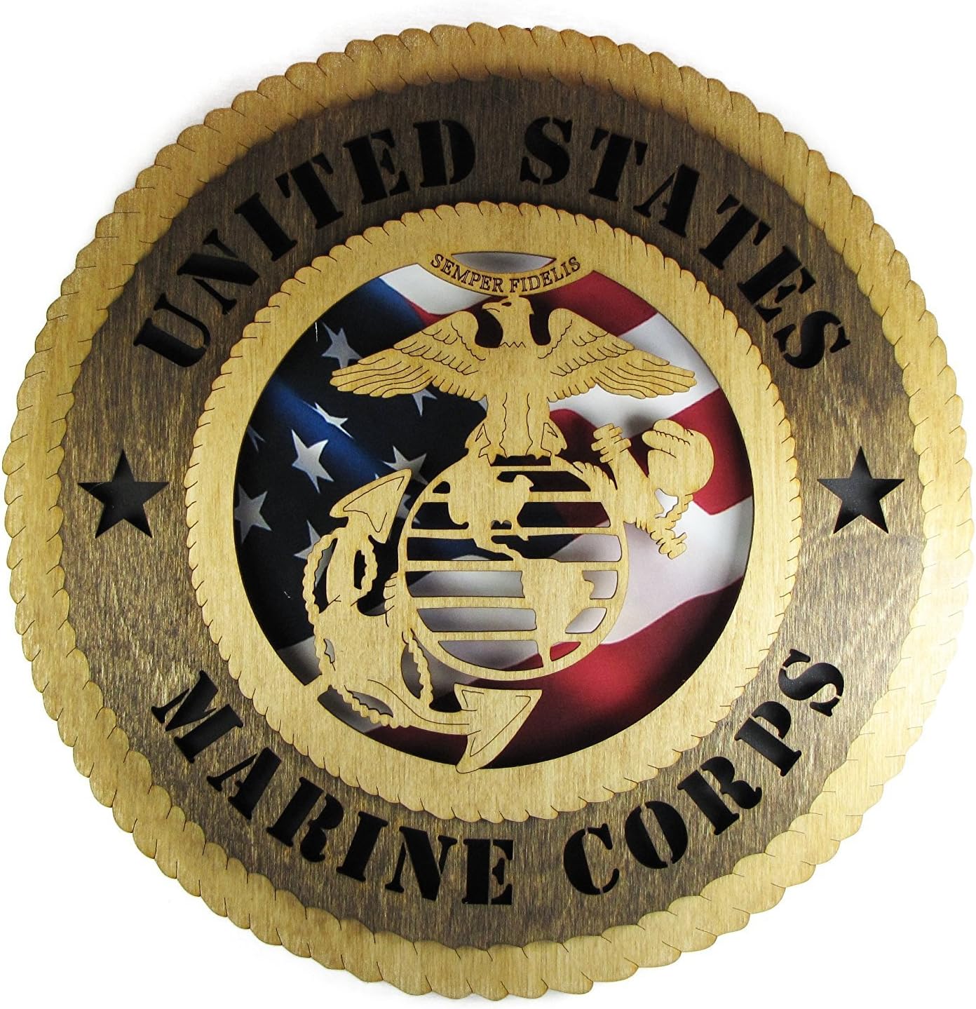 USMC - Marine Corps Wall Plaque,Wood,12"