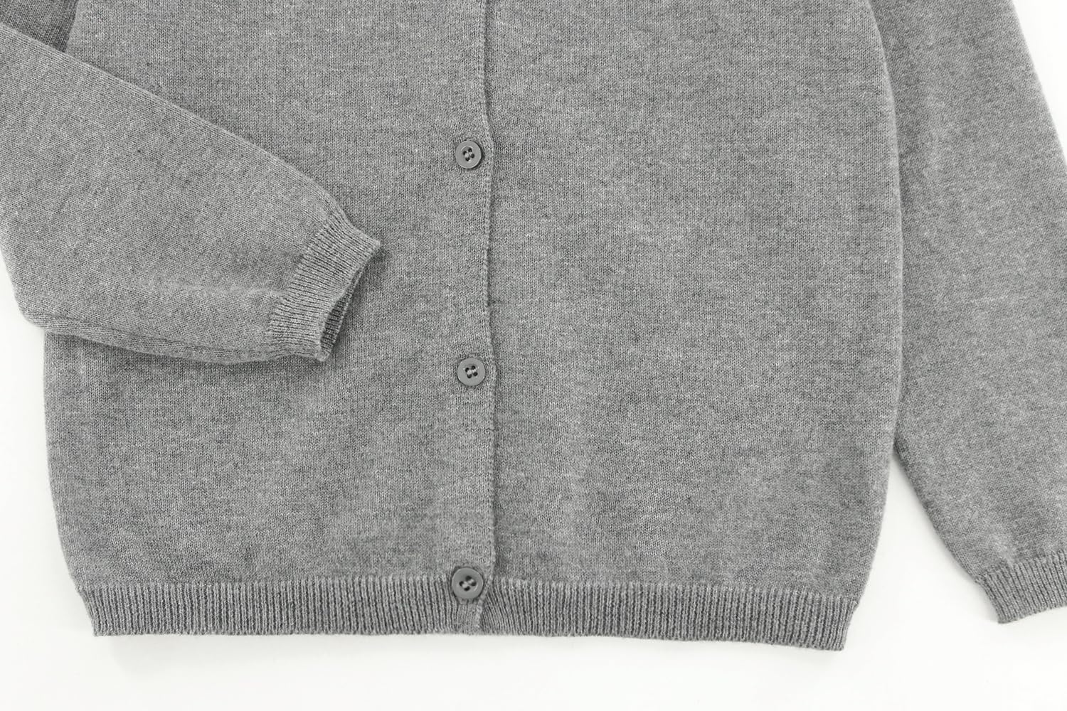 POBIDOBY Girl's Sweater Cotton Crew Knit Neck Long Sleeve Uniform，Cotton Cardigan Sweaters.