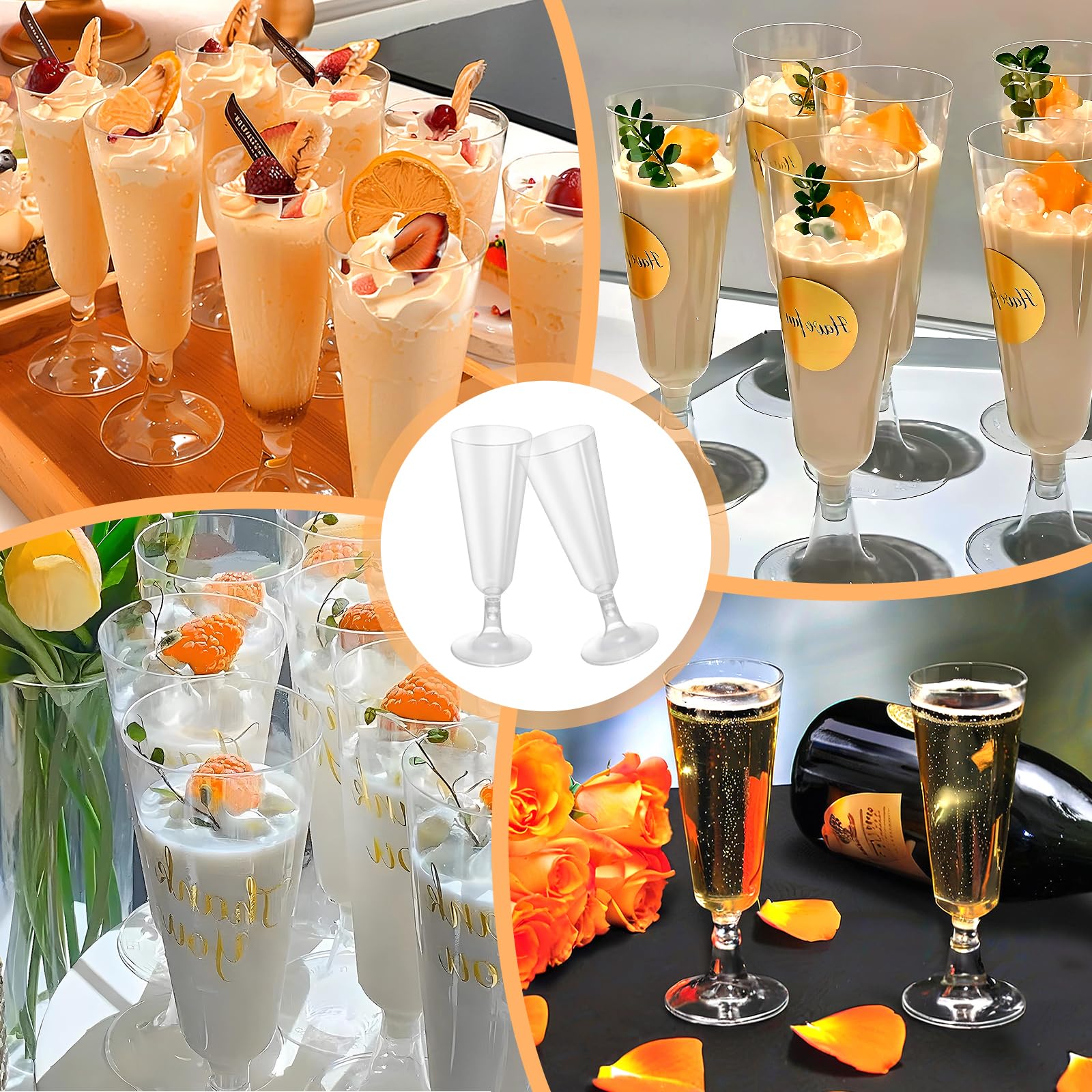 Bicchieri Da Vino In Plastica Dura - 50pz 160ml - Eleganti E Riutilizzabili Per Feste