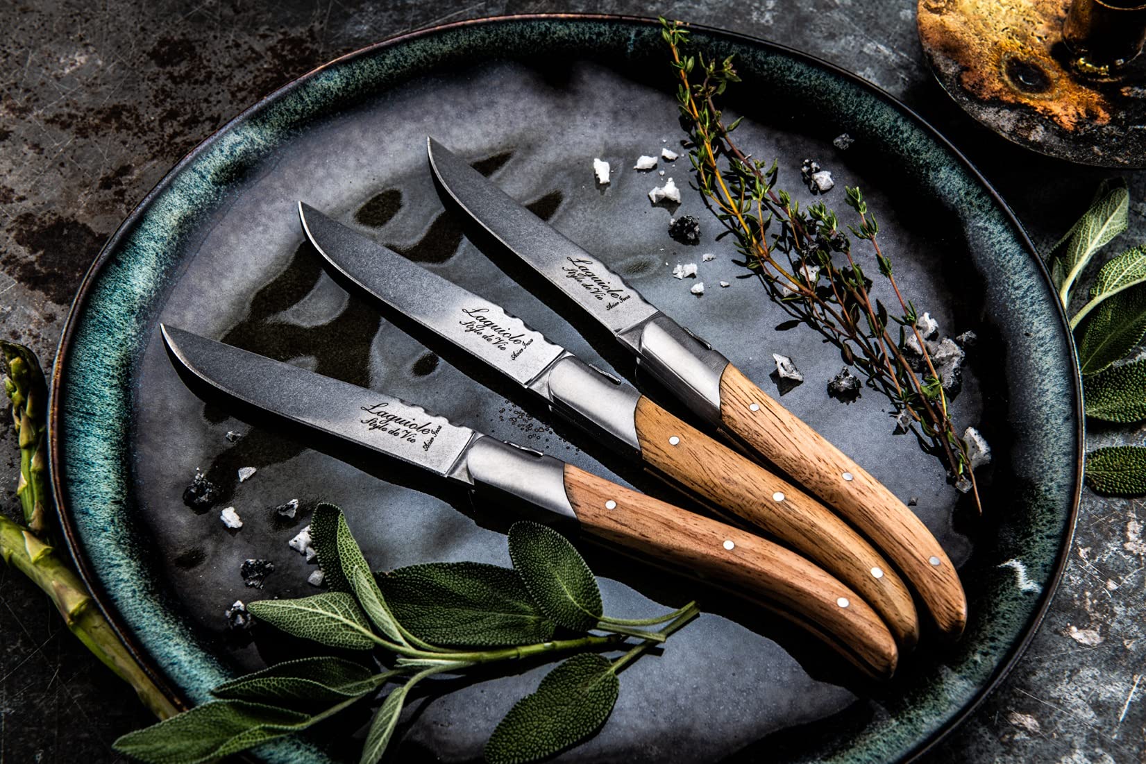 Laguiole Style de Vie Steakmesser Luxury Line, 6-teilig, Eichenholz