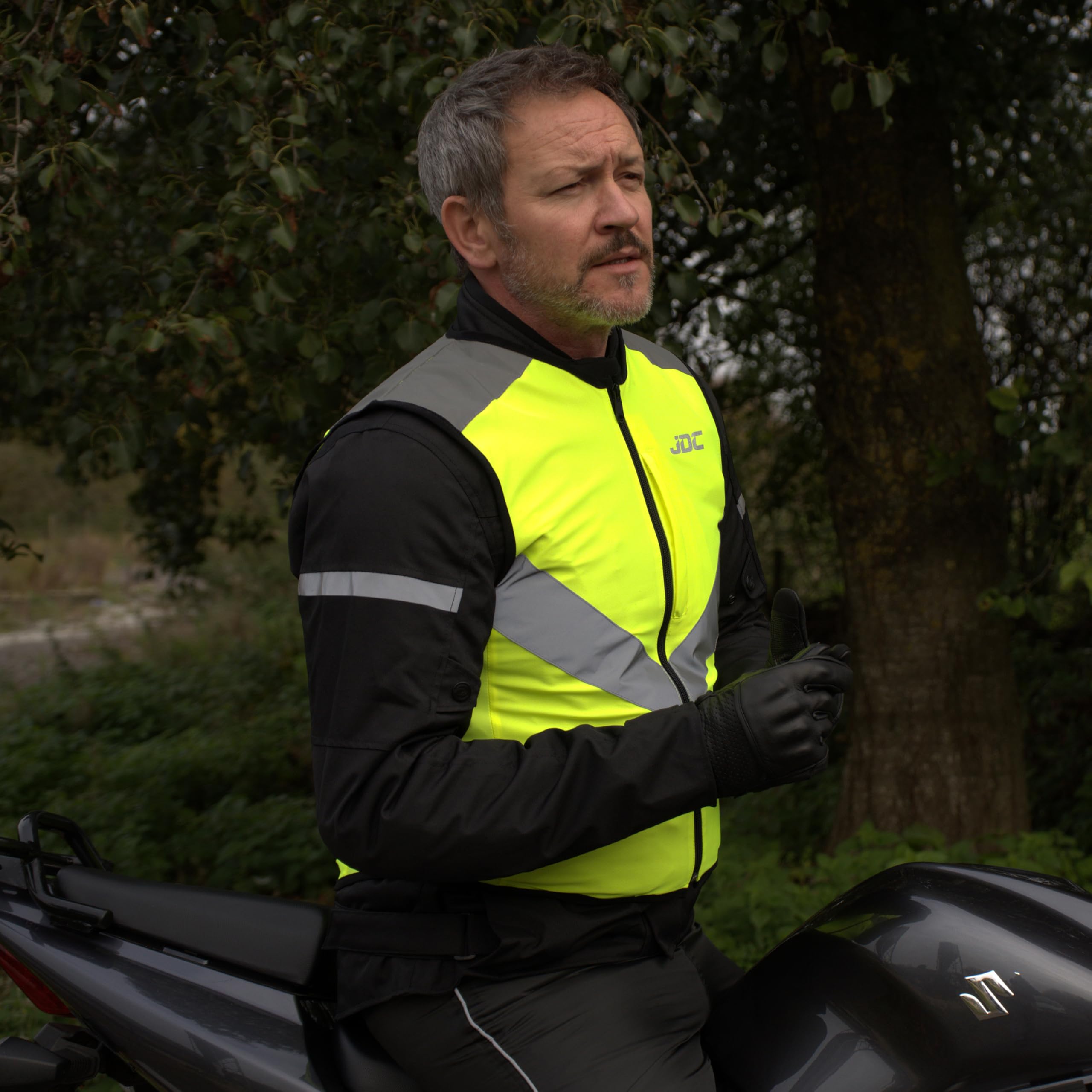 JDC Gilet Haute Visibilité Moto Zippé Sécurité Réfléchissant Jaune - Axis - Jaune - XXL