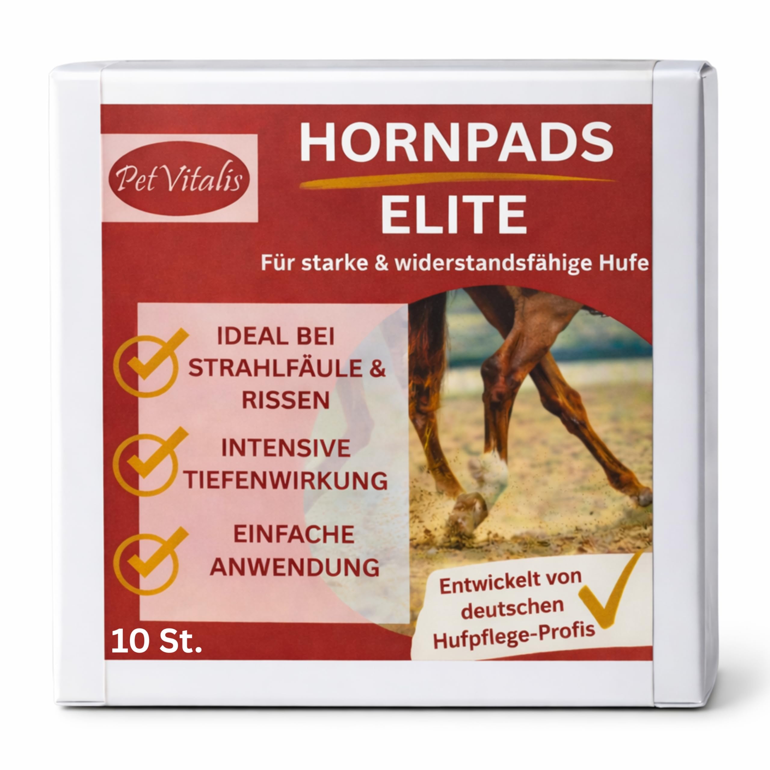 Hornpads Elite – Horn-Pads / Hufpflege Pads für Pferde – Premium Hufpflege bei Strahlfäule / Huffäule, Rissen & Spalten – Hufpads zur gezielten Anwendung im Strahl- und Hufbereich (Hufstrahl) (10)