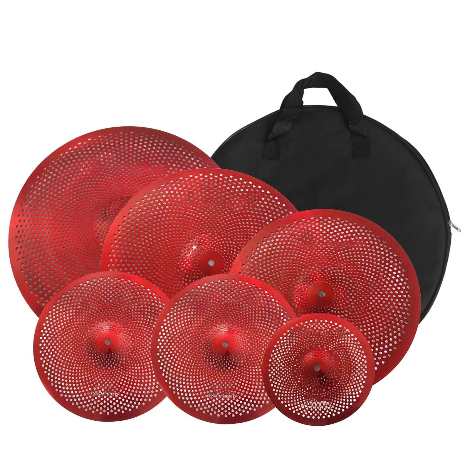 Zestaw Talerzy Perkusyjny Zestaw Talerzy Mute 10" Splash 14" Hi-Hat 16" Crash 18" Crash 20" Ride Niski Poziom Głośności 6 Sztuk Talerz Do Ćwiczeń Perkusyjnych(D)