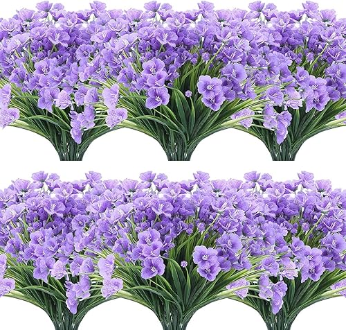 Miniatura 2 de Flores artificiales para exteriores, 10 paquetes de flores falsas para exteriores, resistentes a los rayos UV, flor de primavera de seda sintética
