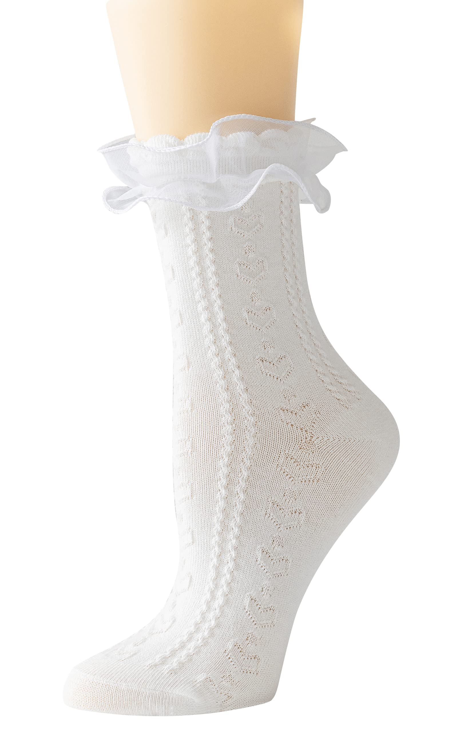 Women's Ruffle Socks - Mid-Calf, Lace Ruffle Frilly Comfortable Cotton Princess Socks