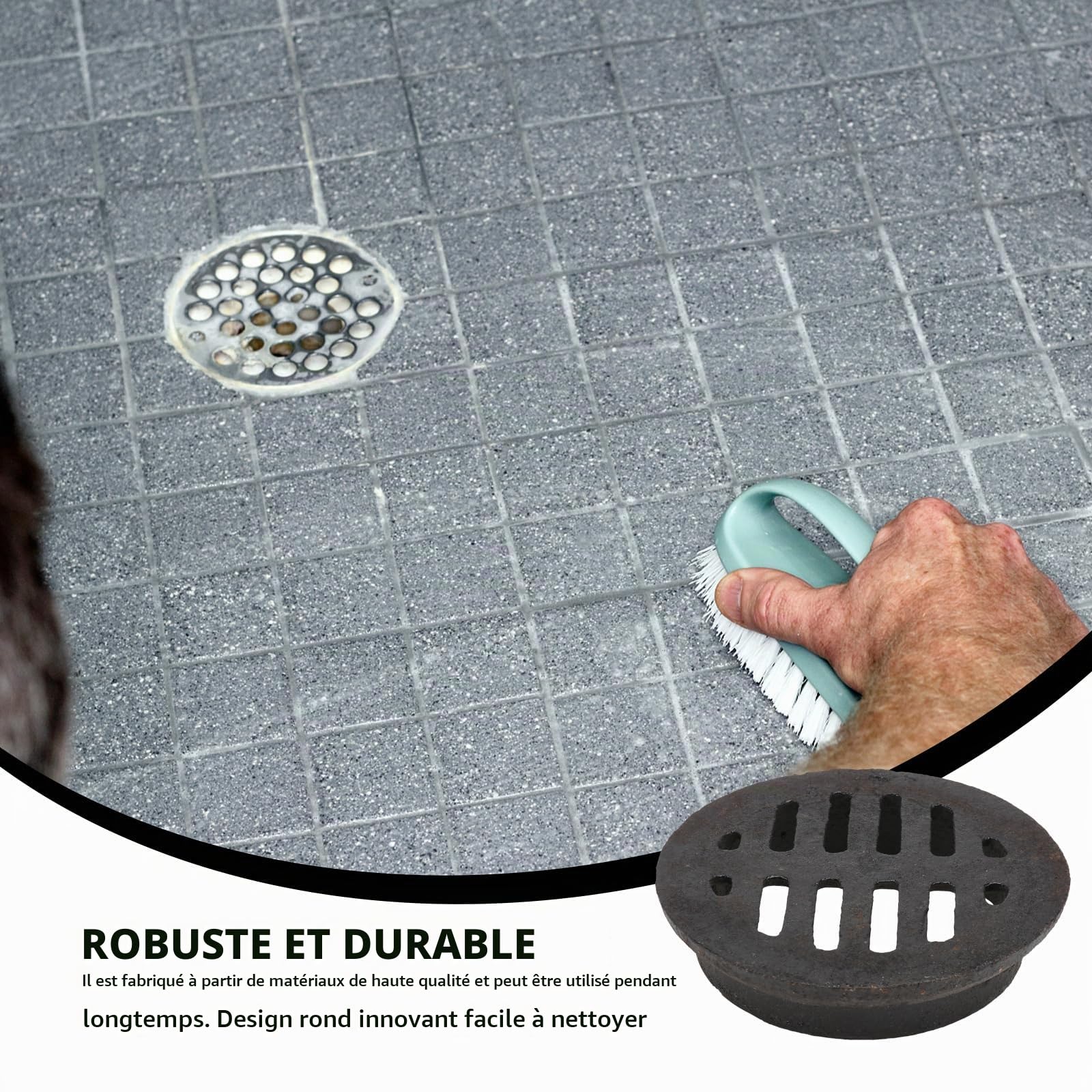 Veemoon 1pièce Couvercle De Drainage Fonte Intégré pour Évacuation Siphon De Sol pour Maison Et Jardin Design
