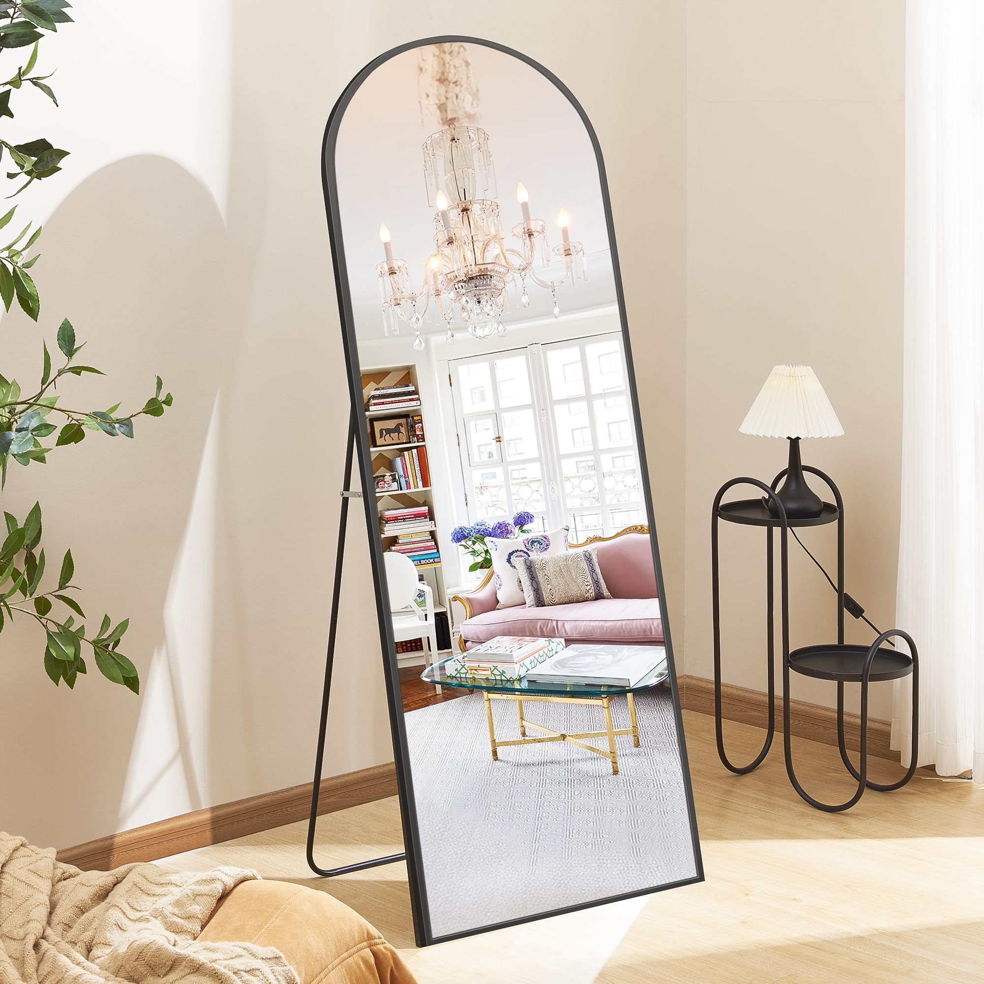 Amazon.com: Antok Arched Full Length Mirror, 58"x18" Arched Floor Mirror, Glassless Mirror Full ...
