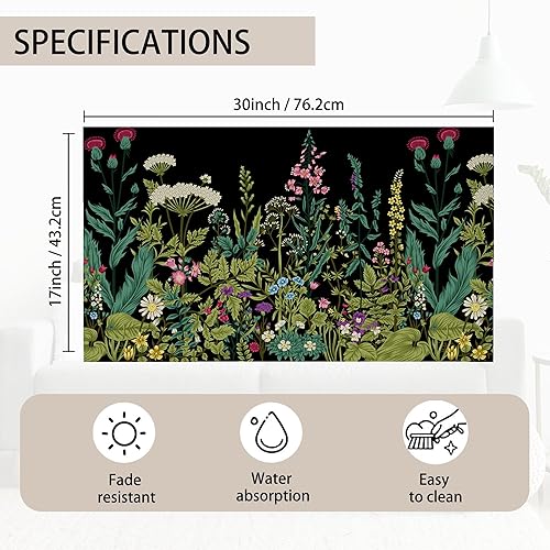 Miniatura 3 de TUBAMQ Tapete para puerta de entrada, hierbas y flores silvestres, decoración de primavera, tapete de bienvenida antideslizante, tapete decorativo