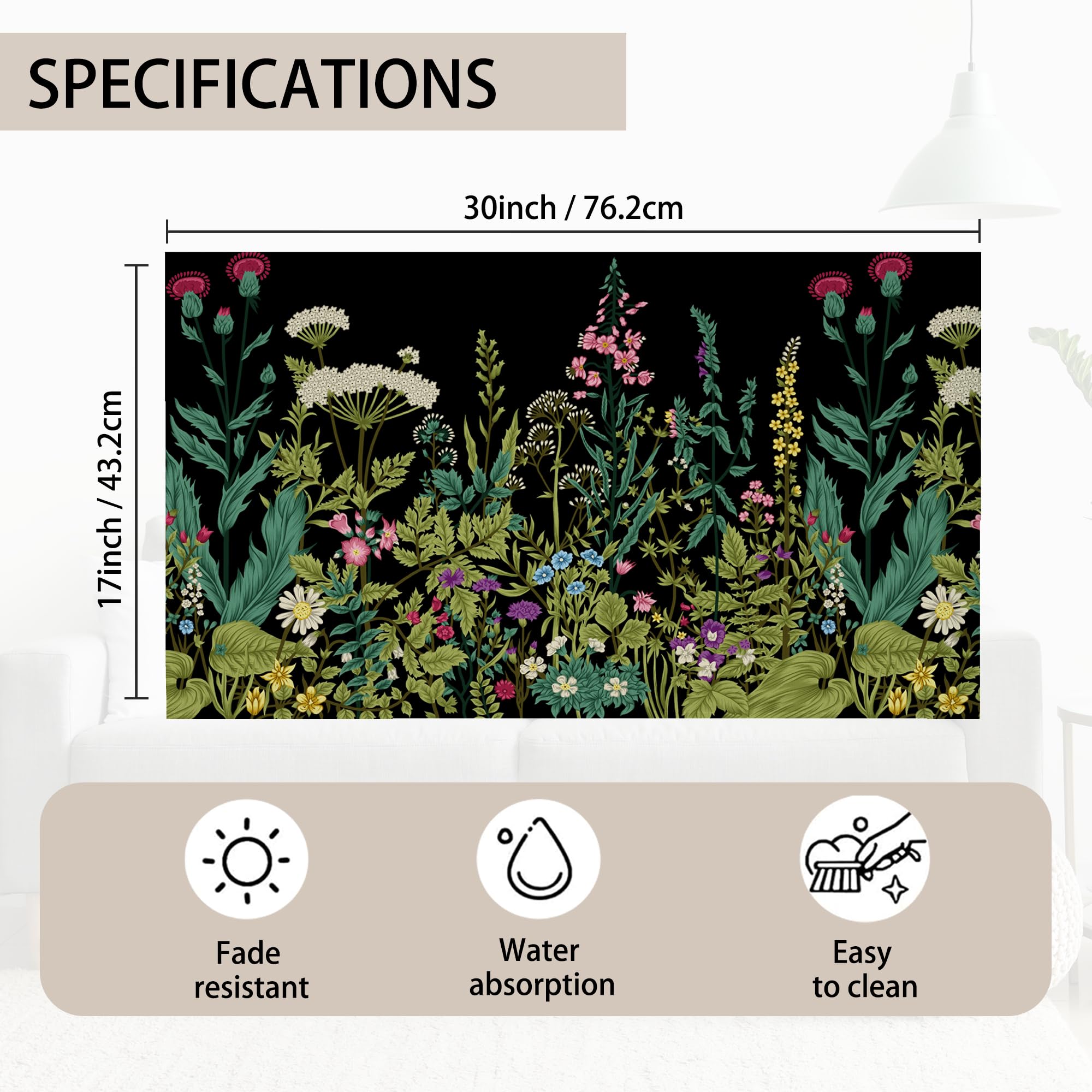 TUBAMQ Herbs and Wild Flowers Door Mat,Spring Entrance Door Mats,Spring Decor Welcome Doormat,Non-Slip Carpet Rugs Floor Mat Decorative for Home/Bathroom/Kitchen/Indoor 17