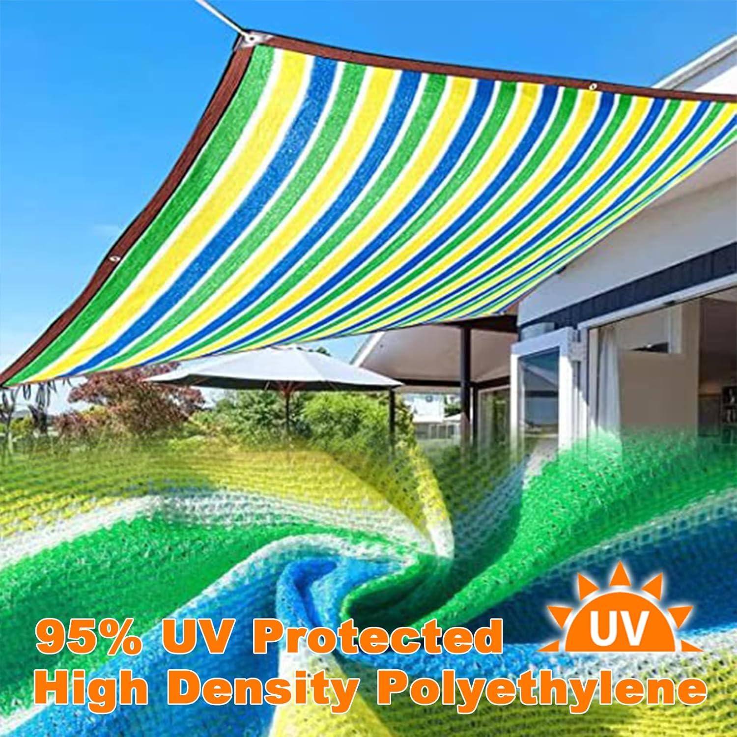 Shade Cloths 6.56'x9.84', Durable Breathable, Plant Shades for Outdoor Plants - with 8M Rope, Small Shade Cloth for Plant Pergola Patio Greenhouse Chicken Coop, Multicolor