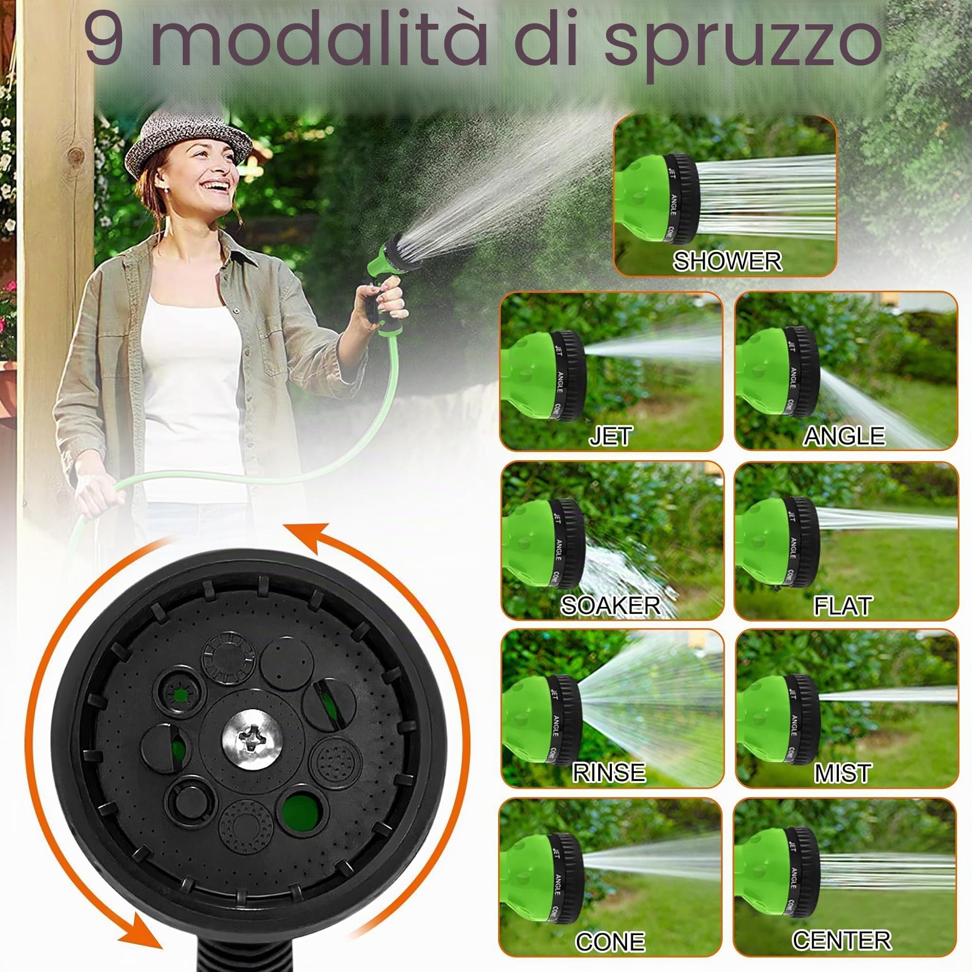 UISEBRT Avvolgitubo Acqua Automatico 20m - Supporto da parete Rotazione di 180 ° - per giardino, garage, agricoltura （20m）