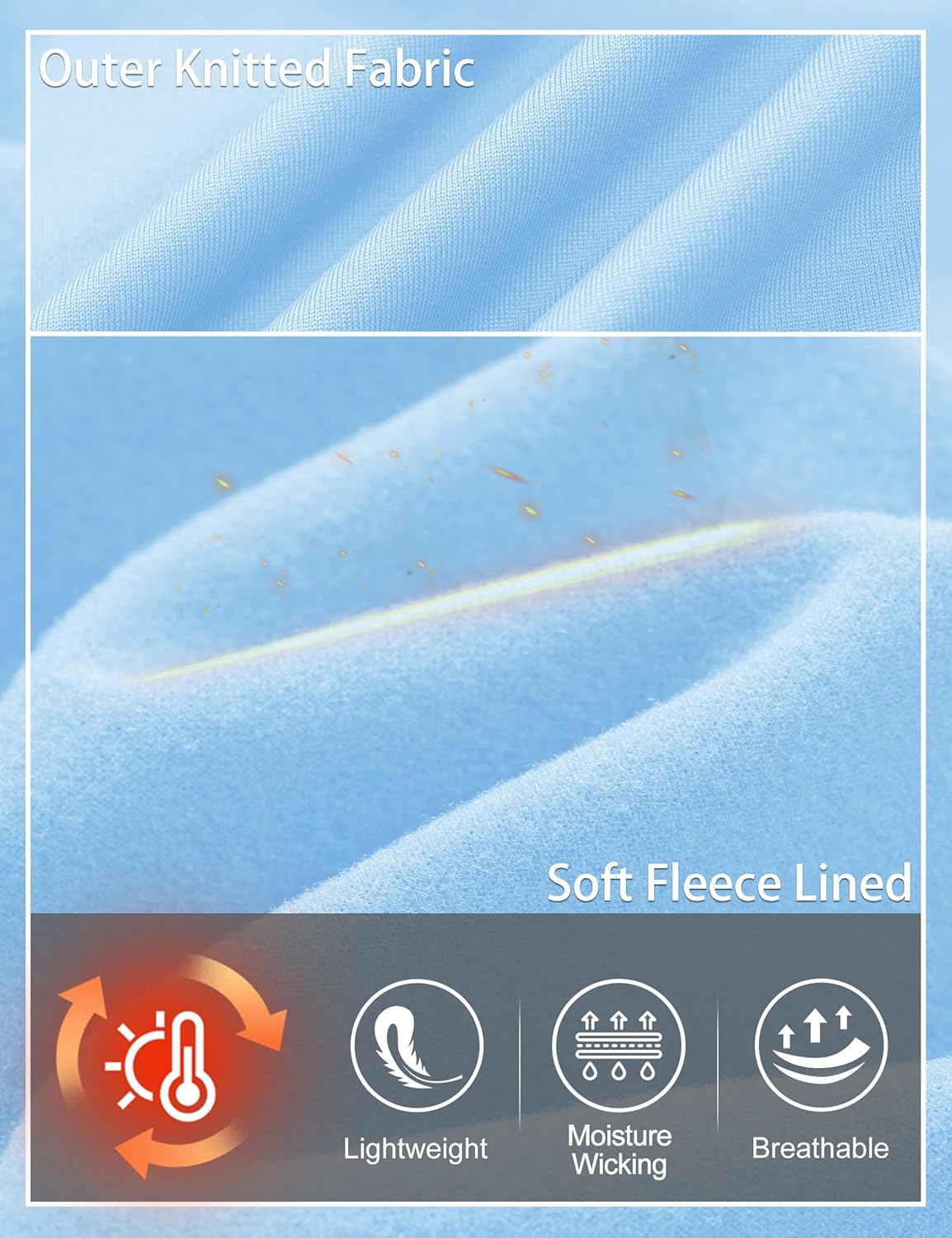 Cavva Mens Thermal Long Sleeve Shirts Base Layer Midweight Fleece Lined Undershirt Warm Athletic Workout Tops - Image 3