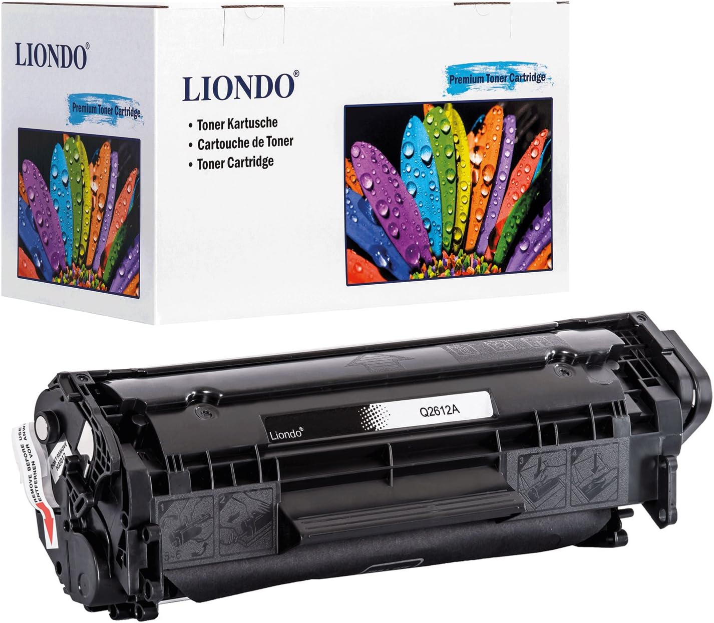 Liondo XXL Toner/Ink Cartridges Compatible with HP 12 A (Q2612 A)/HP LaserJet 1010/1012/1015/1018/1020/1022/M1005 MFP Printer – 4,000 Pages (BK) Black