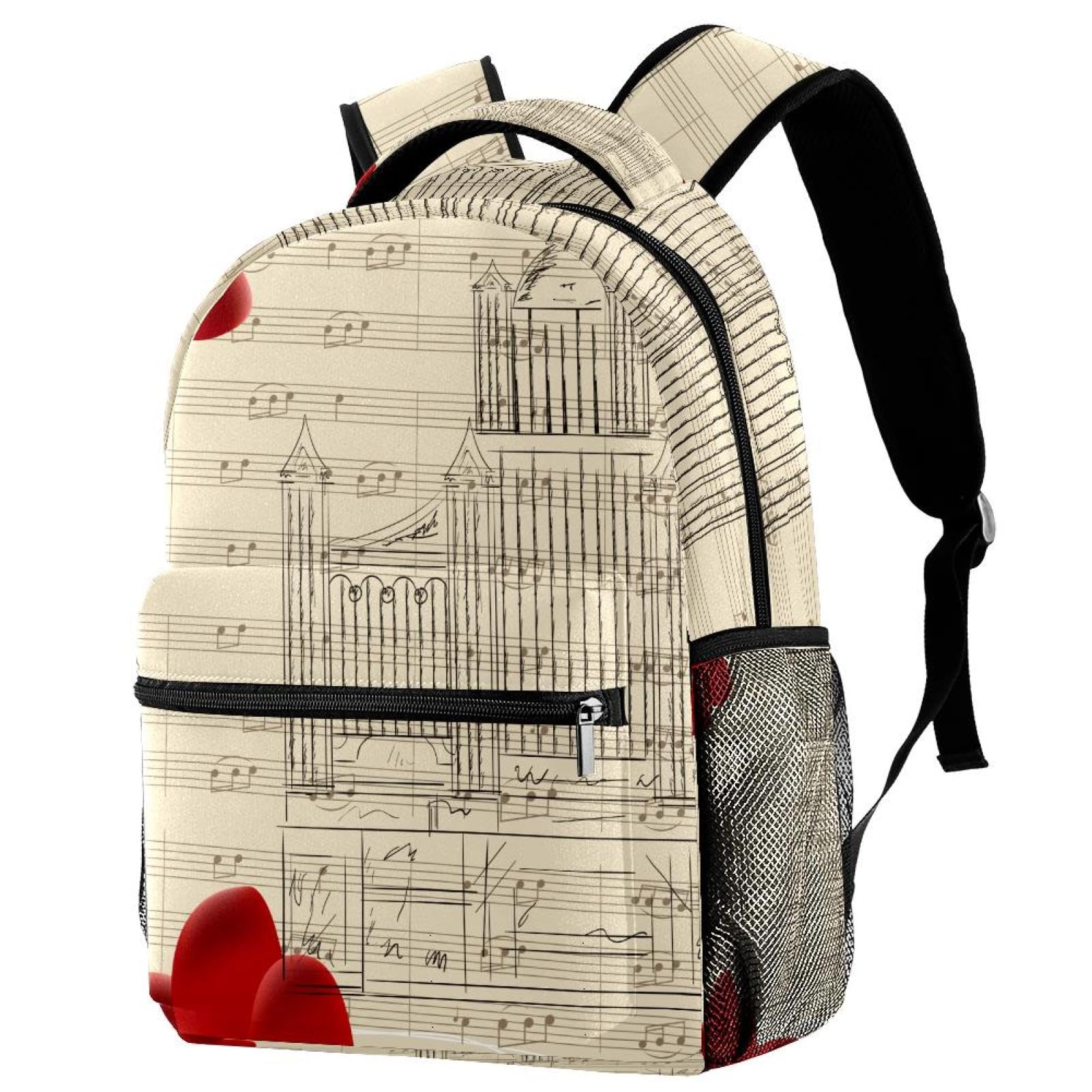 Zaino scolastico, grande capacità, per libri, organo a pipa, chiesa, zaino per computer portatile, impermeabile, per scuola, università, per adolescenti, ragazze, ragazzi, adatto per