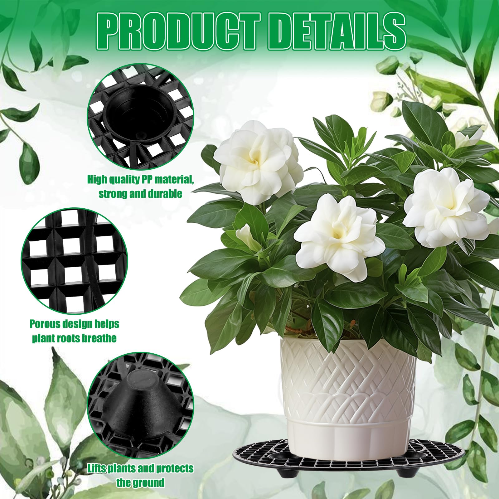 Lot de 12 supports pour plantes en pot, grille de drainage en maille, 20 cm/30 cm, grille de pot de fleurs, grille de bonsaï, soucoupe pour plantes pour l'intérieur et l'extérieur, le jardin